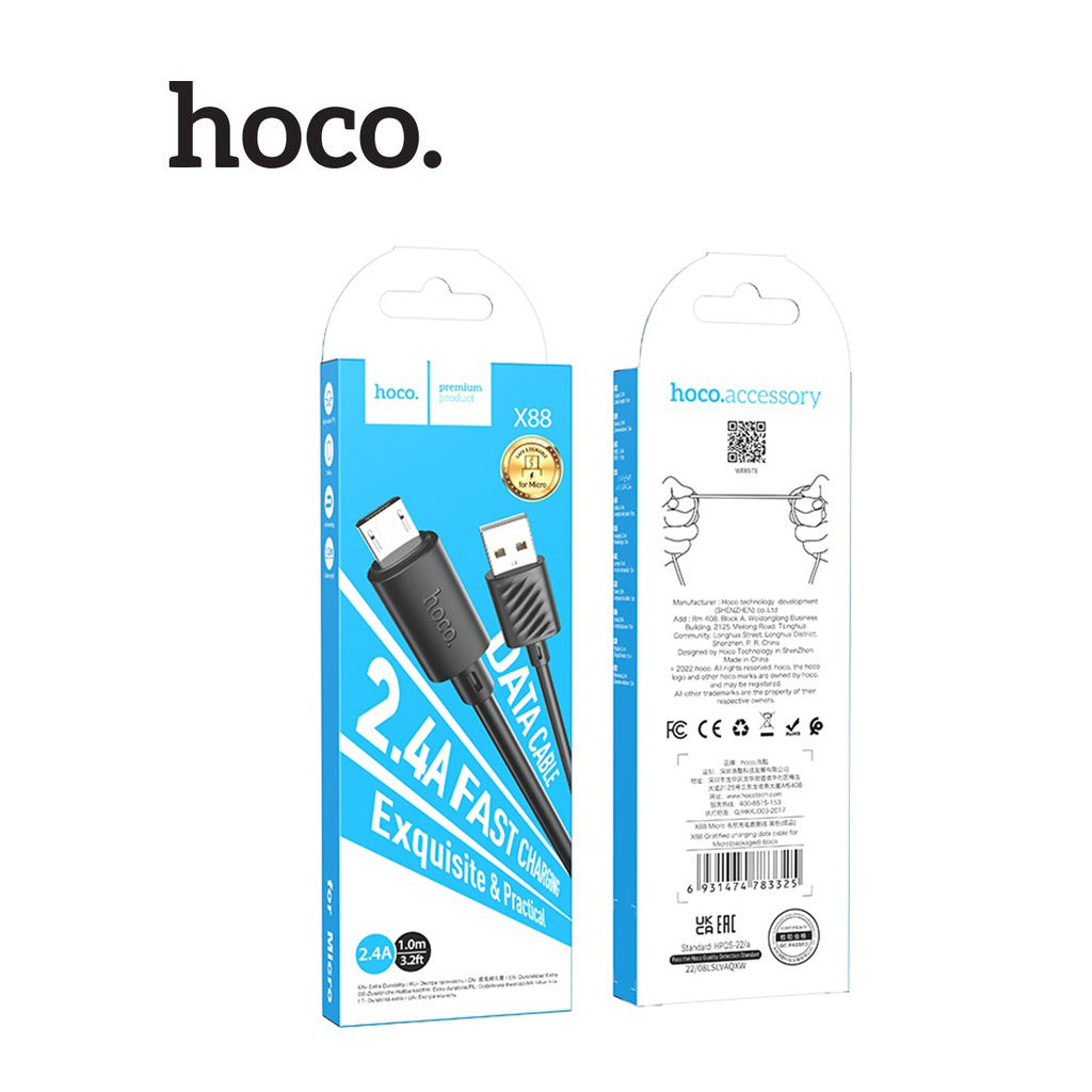 Hoco X88 Usb to Micro charging data cable 2.4A 1m